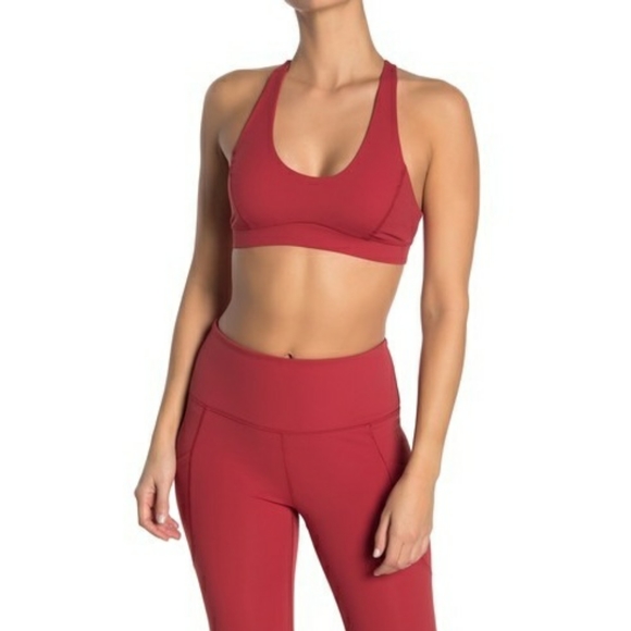 Free People Stay Cool Bra Jasper Red Large NWT - Picture 3 of 7